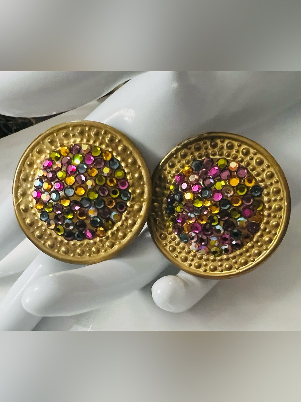 Richard Kerr vintage large clip on earrings